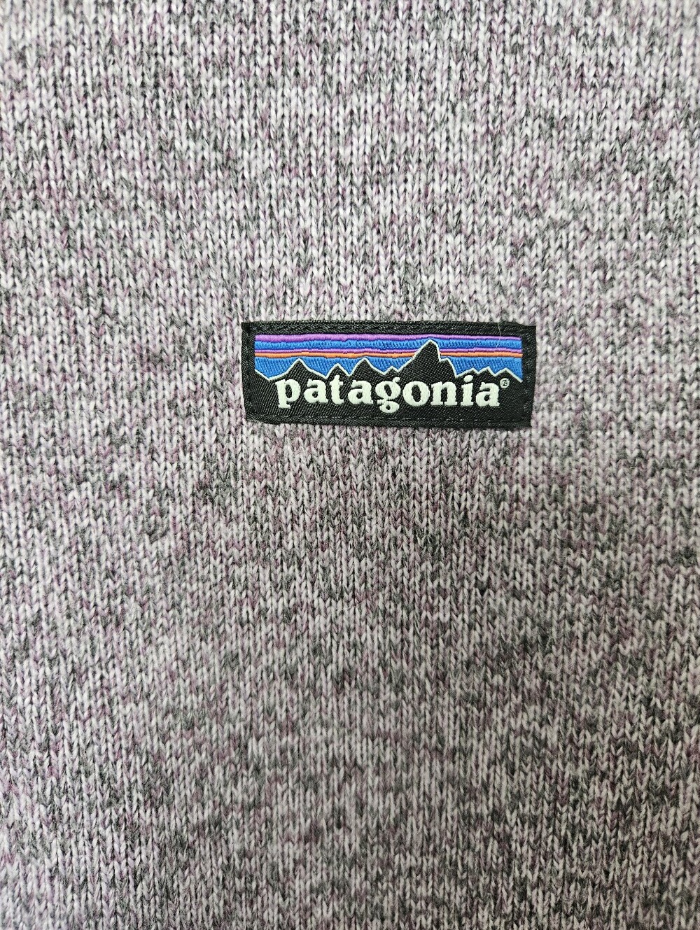 Patagonia Heathered Light Purple Quarter-Zip Turtleneck Sweater - Picture 4 of 5